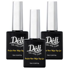 Deli Beauty Perfect 免清上層美甲凝膠, 10ml, 透明, 3瓶