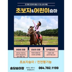 [제주 초보승마] [기본코스] 제주어린이 승마 & 제주초보자 체험코스(송당승마장)