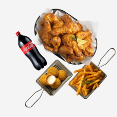 [실시간 문자발송] [BHC] 골드킹 콤보+뿌링치즈볼+케이준프라이+콜라1L