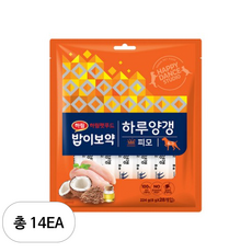 하림펫푸드 밥이보약 하루양갱 강아지 간식 피모, 닭고기, 224g, 14개