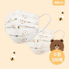 프로월드컵 [일회용 마스크]SM소형 허티베어 화이트마스크Q 소형(100매)-NC수원, 소형