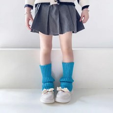 책상 발풍기 사무실 온풍기 발난로 캔디 컬러 다리 워머 니트 발 커버 가을 겨울 탄성 튜브 양말 19 스타일, [01] Length -28cm, [03] light blue