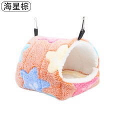 작은 20cm 다채로운 벌새 앵무새 주택 87 A 그림 20cm 전원 겨울용, 46 코럴울 귀걸이-불가사리 브라운[20x20x17cm, 1개