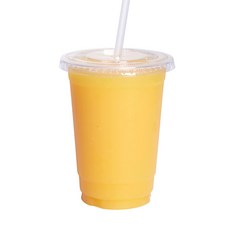 Comfy Package [10 oz. - 100 Sets Clear Plastic Cups Wit 편안한 패키지 [10oz. - 편평한 뚜껑이 있는 투명 플라스틱 컵 100개 세, 10 oz., 1개