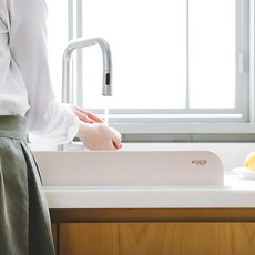 vuca 生活簡易安裝矽膠水槽擋水板, 1個, 乳霜
