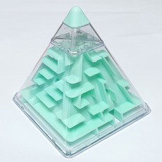 3D입체 미로찾기퍼즐 2종류 4색상/ 정6면체 피라미드 5면체 미로퍼즐 게임놀이완구 어린이선물 게임완구 순발력 지능개발 게임완구장난감, 3D피라미드 미로찾기퍼즐 연두
