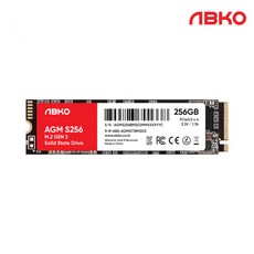 앱코 AGM M.2 NVMe S256 내장형 SSD, ABKOAGMS256GM2G3, 256GB