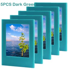 냉장고용 마그네틱 그림 프레임 후지필름 인스탁스 미니 필름 용지용 3 인치 냉장고 포토 5, 5 Dark Green, 1개