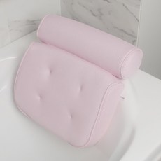 욕조 베개 쿠션 미끄럼 방지 스파 머리 받침 흡입 컵 포함 목 등 욕실, 3D-Pink, 1개