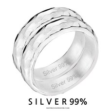 [골드앤실버] 순은 쌍가락지 99% 반지 은반지 실버반지 핸드메이드 헤머 링 9032