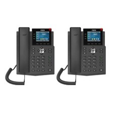 Fanvil X3U 엔터프라이즈 VoIP 전화 2.8인치 컬러 디스플레이 SIP 라인 6개 듀얼 포트 기가비트 이더넷 2팩, 1개