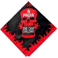 미국발송 제네릭(Generic) Paqui One Chip Challenge 레드 & 블랙 사신 불타는 해골 반다나 손수건 헤드 랩 페이스 넥 스카프 (5팩) 레드 및 화이트