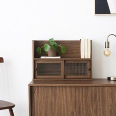  마켓비 POLABO 미니 원목수납선반 카페 감성 수납장 SHM4262UP 미들브라운 