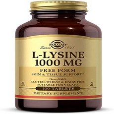 Solgar L-Lysine 1000 mg 100 Tablets - Enhanced Absorption and Assimilation - Promotes Integrity of, 1개