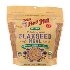 Bob's Red Mill Organic Brown Flaxseed Meal 16 Oz (4 Pack) Bob's Red Mill 유기농 브라운 아마씨 가루 16온스(4팩), 4개, 453g