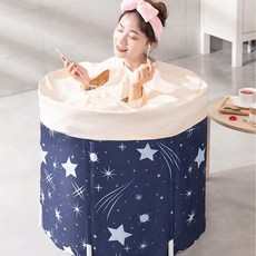 더준 이동식 반신욕조 간이욕조, 1개, 반신욕조덮개