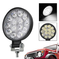 42W LED 작업등 라운드 라이트 바 운전등 아주 밝은 스폿 빔 트럭 트랙터 4x4 오프로드용, 한개옵션0, 1개
