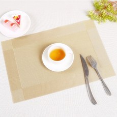 테이블 매트 식탁 접시 그릇 실리콘 방수 깔개 받침대, 가로X세로[30X45]cm, 골드
