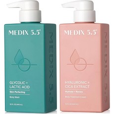 Medix 5.5 바디워시 앤 바디 트리트먼트 크림 세트 444ml