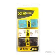 [TAAN] X12 부채꼴 엠보싱 오버그립 3종 1세트 그립테이프 배드민턴 테니스 등