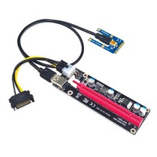 해외 노트북 외부 그래픽 카드 PCI-E x16 라이저 카드에 미니 PCI-E 외부 그래픽 카드 60 노트북 USB 케, 파란_미국, 파란_미국, 상세 설명 참조3