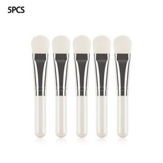 휴대용 페이셜 마스크 소프트 브러시 나무 손잡이 얼굴 스킨 케어 미용 화장품 도구 팬 모양 전문 메이크업 브러시 3 가지 색상, C 5PCS