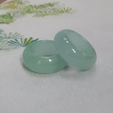 (다이룸)천연원석 비취 쌍가락지.반지20호(한복 장신구.예물.사극.엄마 선물.5월 탄생석)