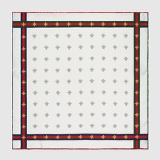 Gucci Bee pattern silk pocket square 407465 4G001 9075