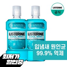 리스테린 쿨민트 구강청결제, 750ml, 2개
