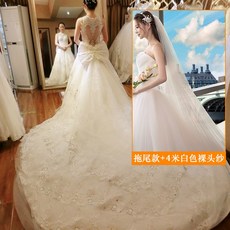 드레스커버 오픈숄더 신부 크리스탈 장걸레 꼬리 궁중 슬림핏 공주 VERAWANG