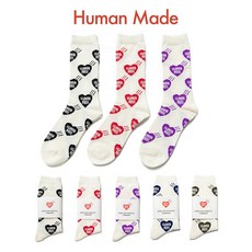 HUMAN MADE 양말 휴먼메이드 HEART PATTERN SOCKS 양말 악세사리 로고하트 남성 여성 남여 공용 정품[의류]