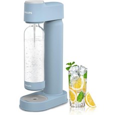 PHILIPS 필립스 탄산수 제조기 소다 스트림 스파클링 워터 메이커 탄산음료 머신 1L 탄산병 60L 실린더 미포함 Q647414, Plastic-Blue