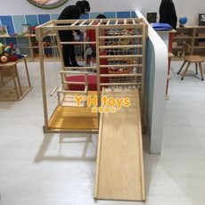 어린이 놀이기구 실내 정글짐 키즈 느티나무 미끄럼틀 그네타기 아기감각 훈련, 01 원목 체조 링