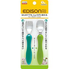 EDISONmama 에디슨 포크&스푼 미니 민트&라임 돌 무렵부터 대상 처음이라도 능숙하게 사용할 수 있다, 1개
