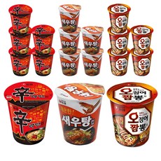 농심 신라면 컵 65g 6p + 오징어짬뽕 컵 67g 6p +새우탕 컵 67g 6p, 1세트 1세트