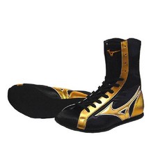 미즈노 복싱화 선수 시합용 복싱 슈즈 권투화 오리지날 칼라 블랙 골드 미들컷