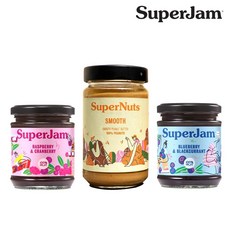 슈퍼잼 [3병 골라담기] 무설탕 땅콩 피넛 버터 딸기, 라즈베리1+블루베리1, 스무스(크림타입)1