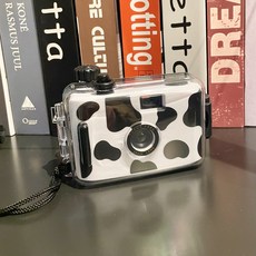[오리지널 디자인] 젖소 필름 바보 카메라 필름 귀엽고 휴대용 비폴라로이드 생일선물, 암소 접착제 기계, 공식 표준, 1개