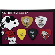 Teeda SNOOPY with MUSIC SNPLMPICKSET 기타 픽 5장 세트