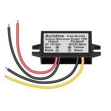 DC 24V 12V ~ 5V 3A 15W 스텝 다운 컨버터 모듈 벅 감소 전압 끌어올리기 자동차 전력 방수형 확장 (1개), 1개 - efm네트웍스방수