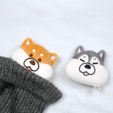 모찌모찌 인형 애니멀 전제레인지용 데워쓰는 따뜻한 올겨울 핫팩, 허스키 얼굴, 1개