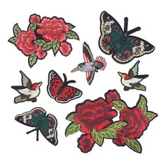 QDY 8 개 자수 꽃 패치 DIY 재킷 배낭 티셔츠 의류 액세서리, As Described