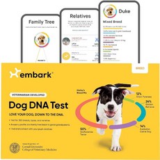 Embark 강아지 DNA 검사 키트 개 품종 견종 혈통, 기본, 1개 - 강아지유전자검사