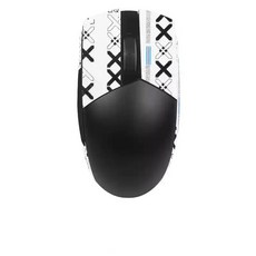 마우스 스티커 미끄럼 방지 마우스 스티커 ASUS ROG Strix Impact II 게임용 마우스 미끄럼 방지 스킨 땀 흡수 사전 절단, Black+White, Half