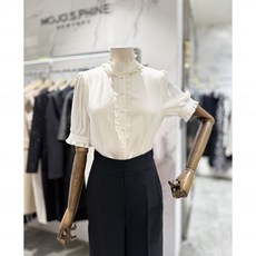 모조에스핀 프릴 포인트 반팔 블라우스 S242MSC031 (696595 )