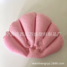 흡입 컵이 있는 가정용 팽창식 샤워 베개 욕조 수건 천 PVC, red, 1개