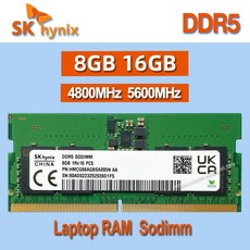 SK 하이닉스 RAM DDR5 8GB 16GB 4800MHz 노트북 메모리 1Rx16 2Rx8 PC5 4800B 5600B SODIMM, 1개