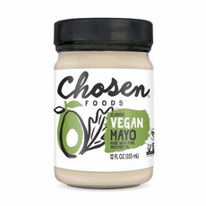 Chosen Foods 100% Pure Avocado Oil Vegan Mayo 비건 마요12oz, 200ml, 1개