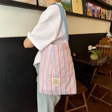 빽모아 캔버스백 꼬임 손잡이 삼각 데일리 에코백 상품 이미지