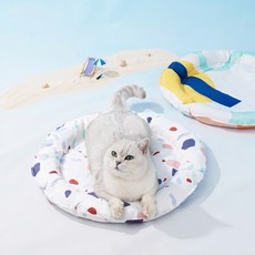 로딩 강아지 쿨방석 고양이 반려동물 수지겔 쿨링 방석, 화이트, 1개